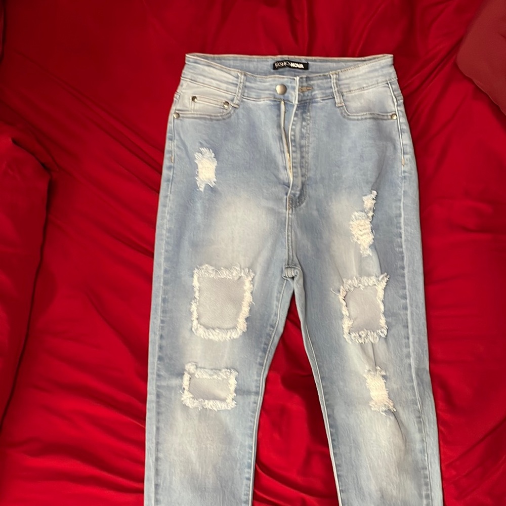 Fashion Nova High Waist Ripped Skinny Jeans